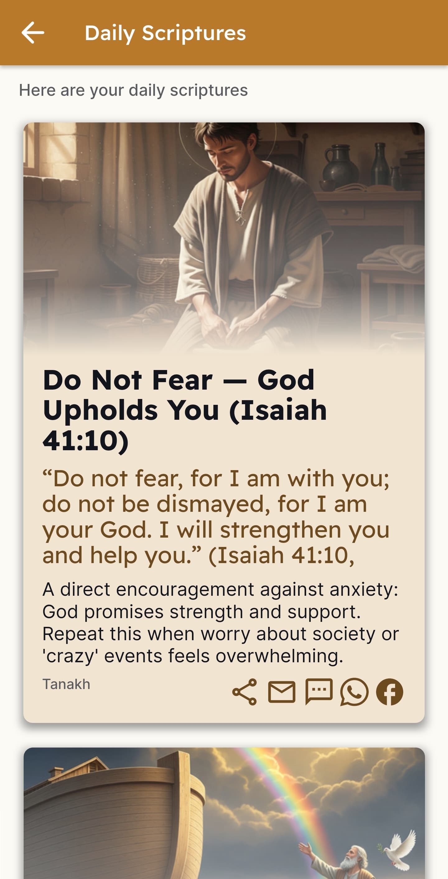 FaithMentor daily scripture screen